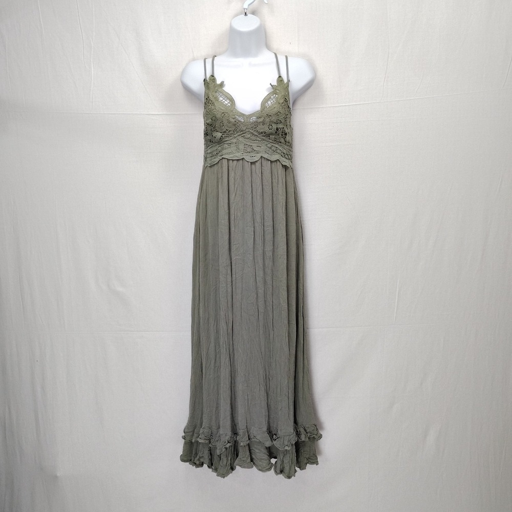 Adele Maxi Dress Size Small  Woodland Fairy Grunge Strappy Boho Feminine Lined‎